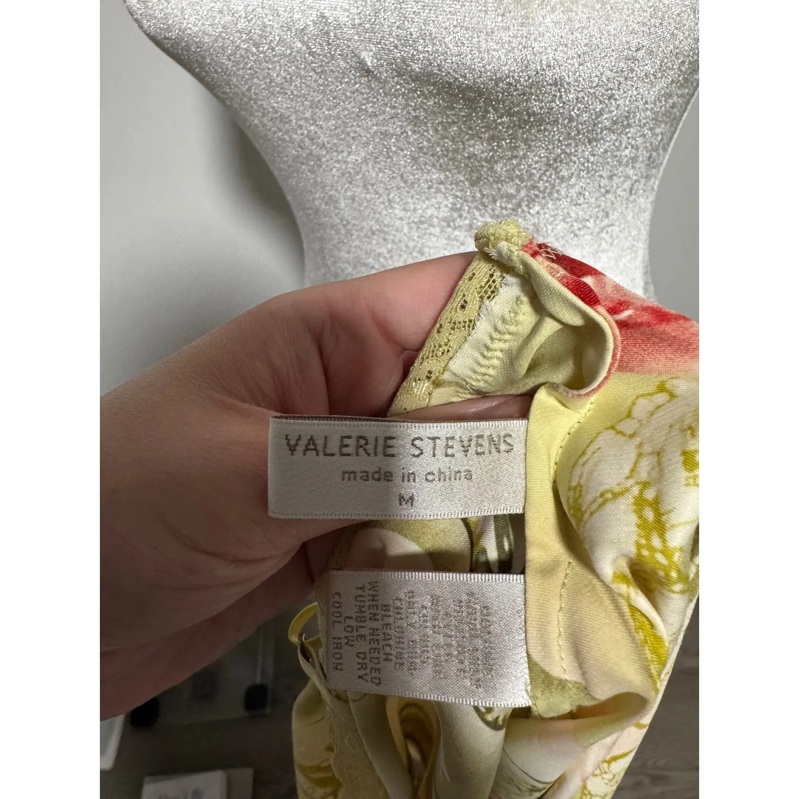 Vintage Valerie Stevens Floral Slip Dress Lace‎ Trim Lingerie Cottagecore Medium - Image 4