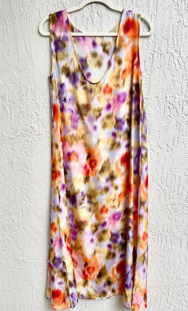 $465 Momoni Sleeveless 100% Silk Printed Destin Midi Dress Multicolor FR 40/US 8 - Image 4