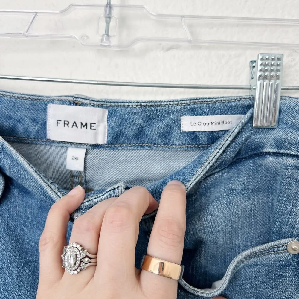 [Frame Denim] Jonah Medium Wash Mid Rise Le Crop Mini Boot Jeans Stretch Sz 26 - Image 11