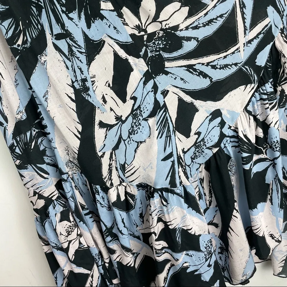 Free People Heat Wave Palm Print Maxi Dress Sz Medium Tiered Boho - Image 16