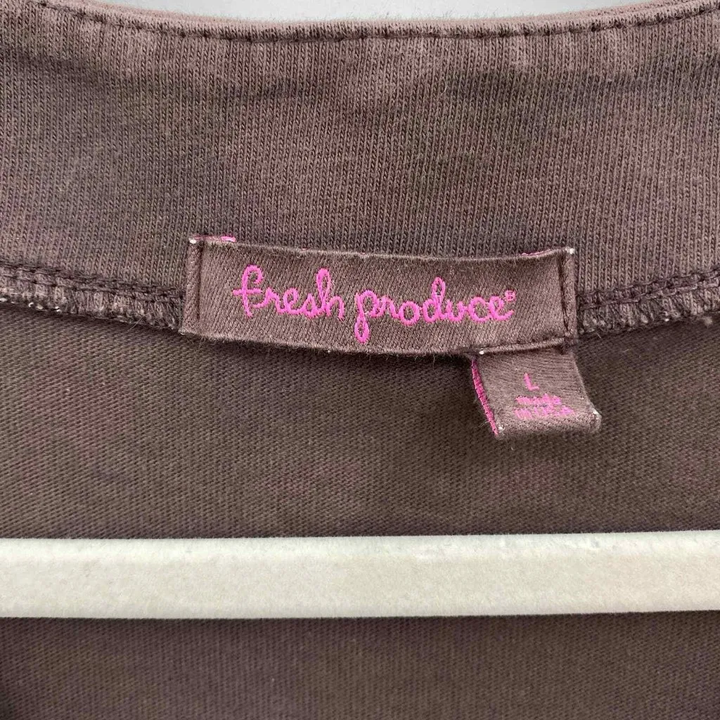 Fresh Produce Shift Dress Womens‎ Large Brown Pink Cotton Cat's Eye Print - Image 3