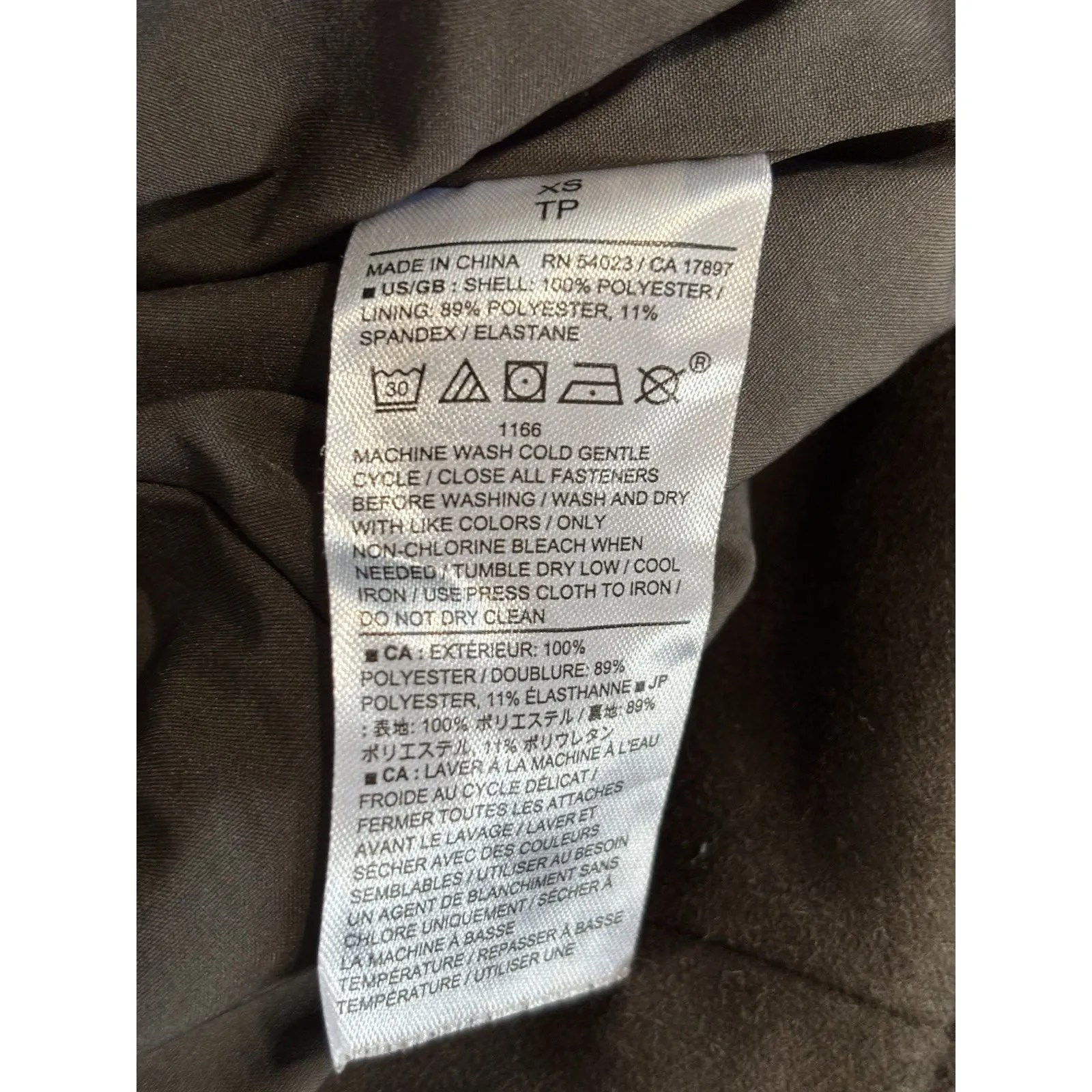 Banana Republic Olive Faux Suede Long Sleeve Zip Up Snap Collar Jacket Sz XS EUC - Image 7