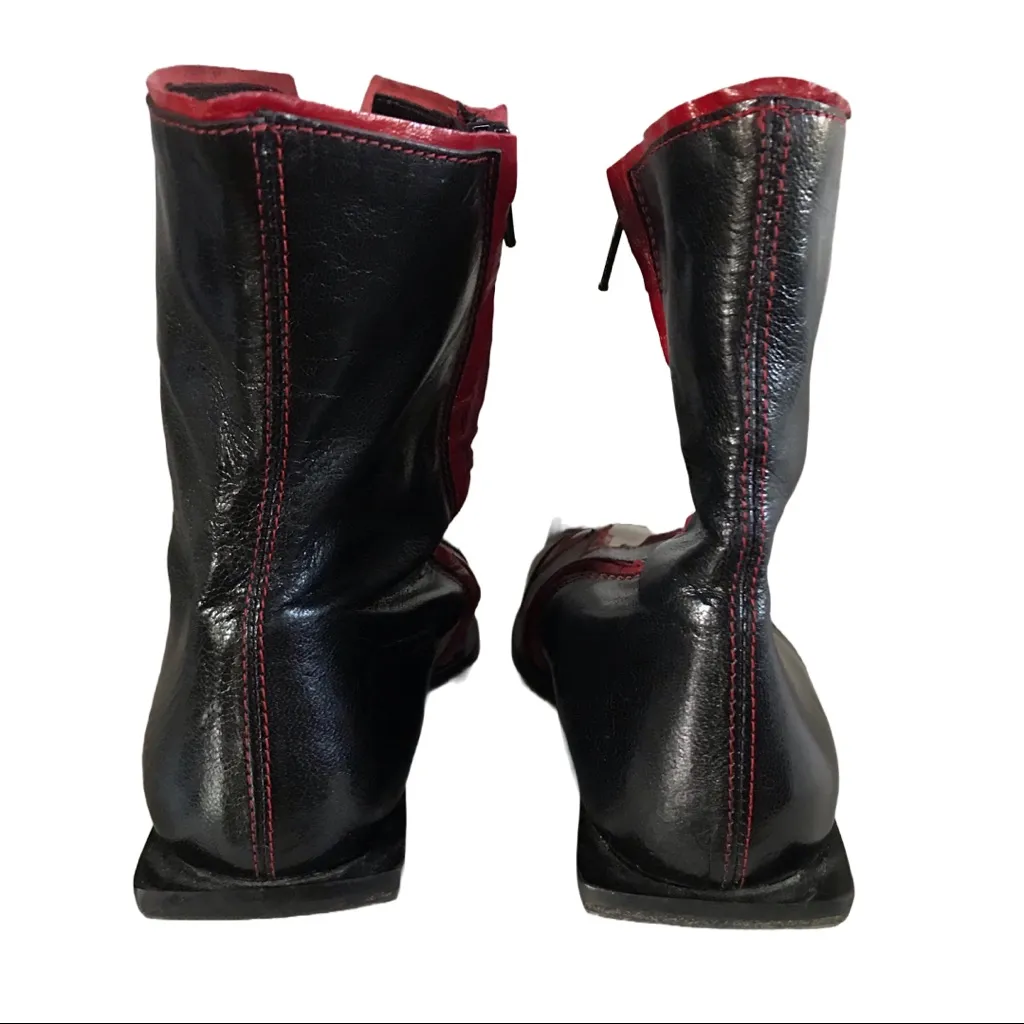GOFFREDO FANTINI MATERIA PRIMA BLACK, RED AND WHITE STAR DESIGN BOOTS (36) Black Size 5 - Image 9
