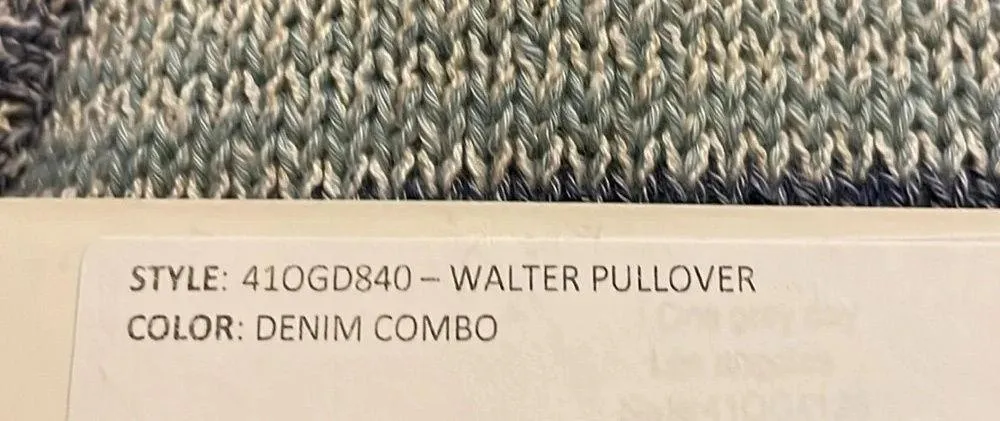 NWT One Grey Day Walter Pullover Distressed Raw Hem Sweater Sz Small Blue - Image 9