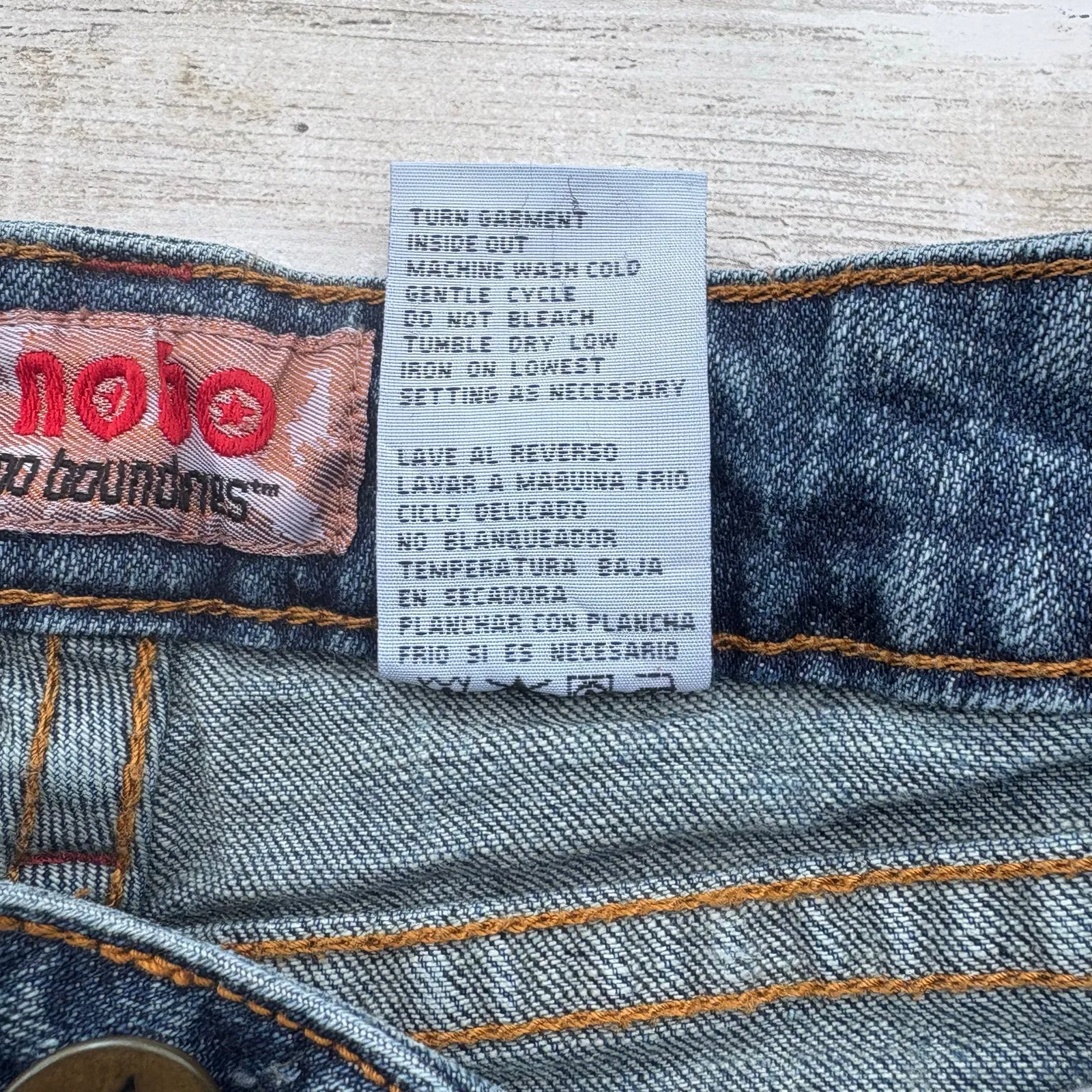 VTG Y2K Boot Cut Jeans No Boundaries Sz 5 Juniors Low Rise Embroidered Western - Image 10