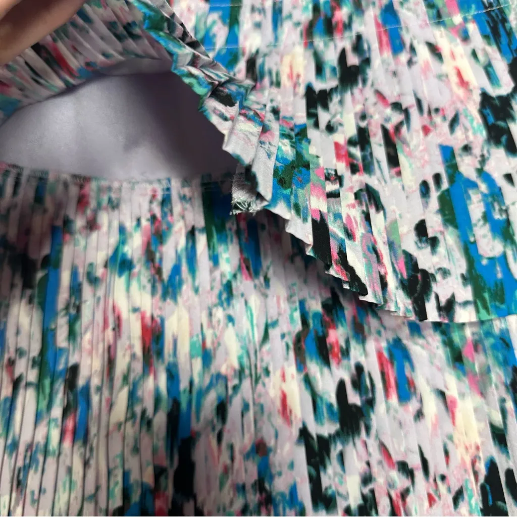 J. Crew Pleated Two Tier Watercolor Mini Skirt Women’s Size 4 - Image 6