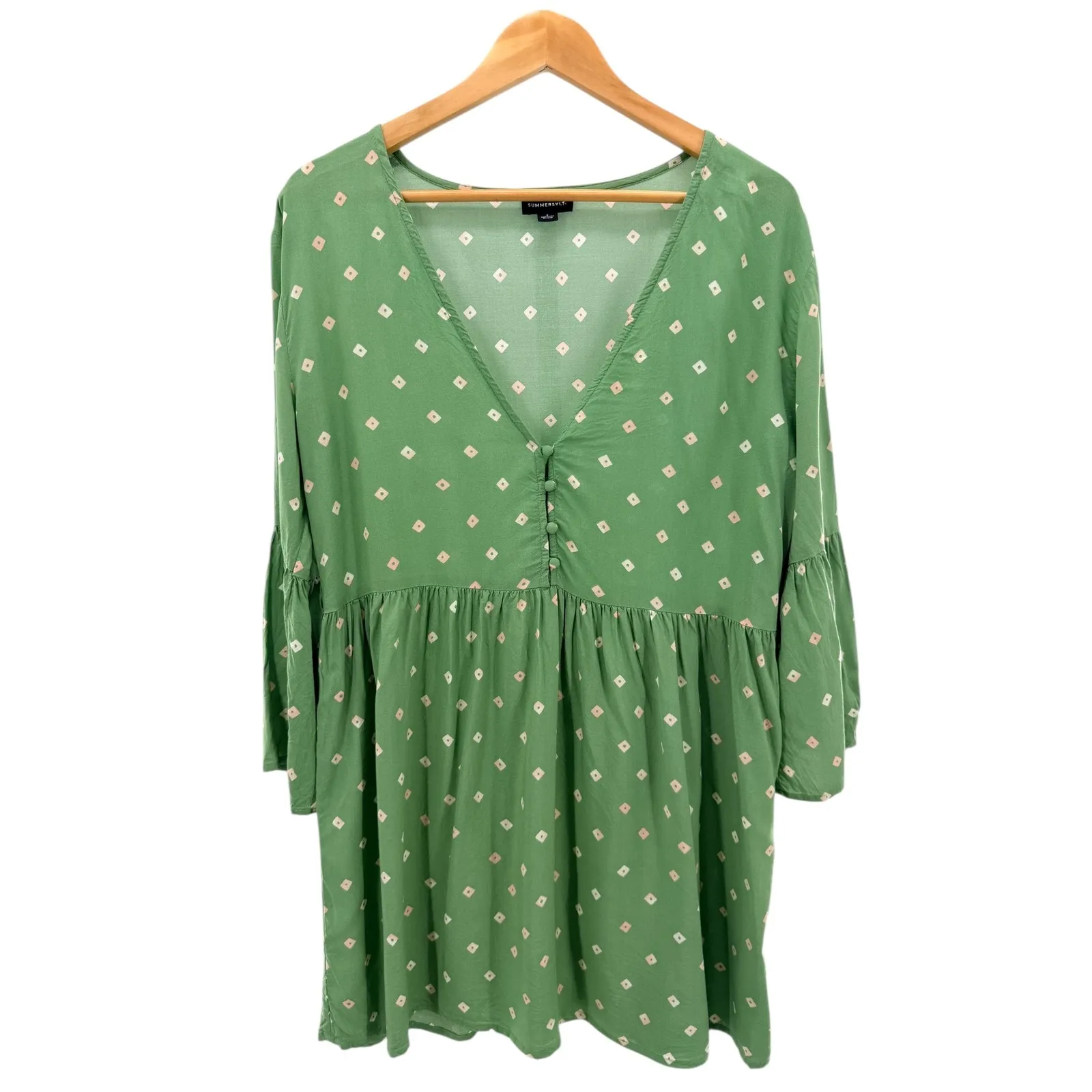 Summersalt Easy Breezy Eco Voile Mini Dress Swim Cover Up in Diamond Dot Sz S - Image 2