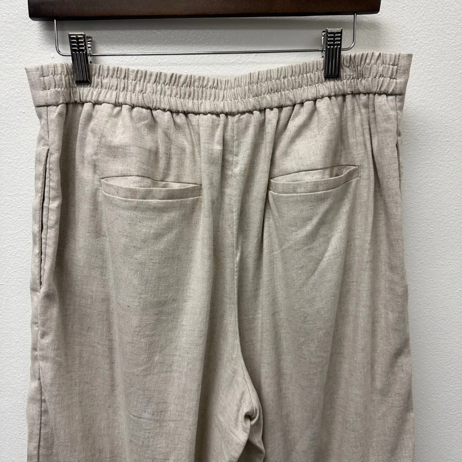 Banana Republic Wide Leg‎ Cropped Linen Cotton Blend Pants Size M - Image 10