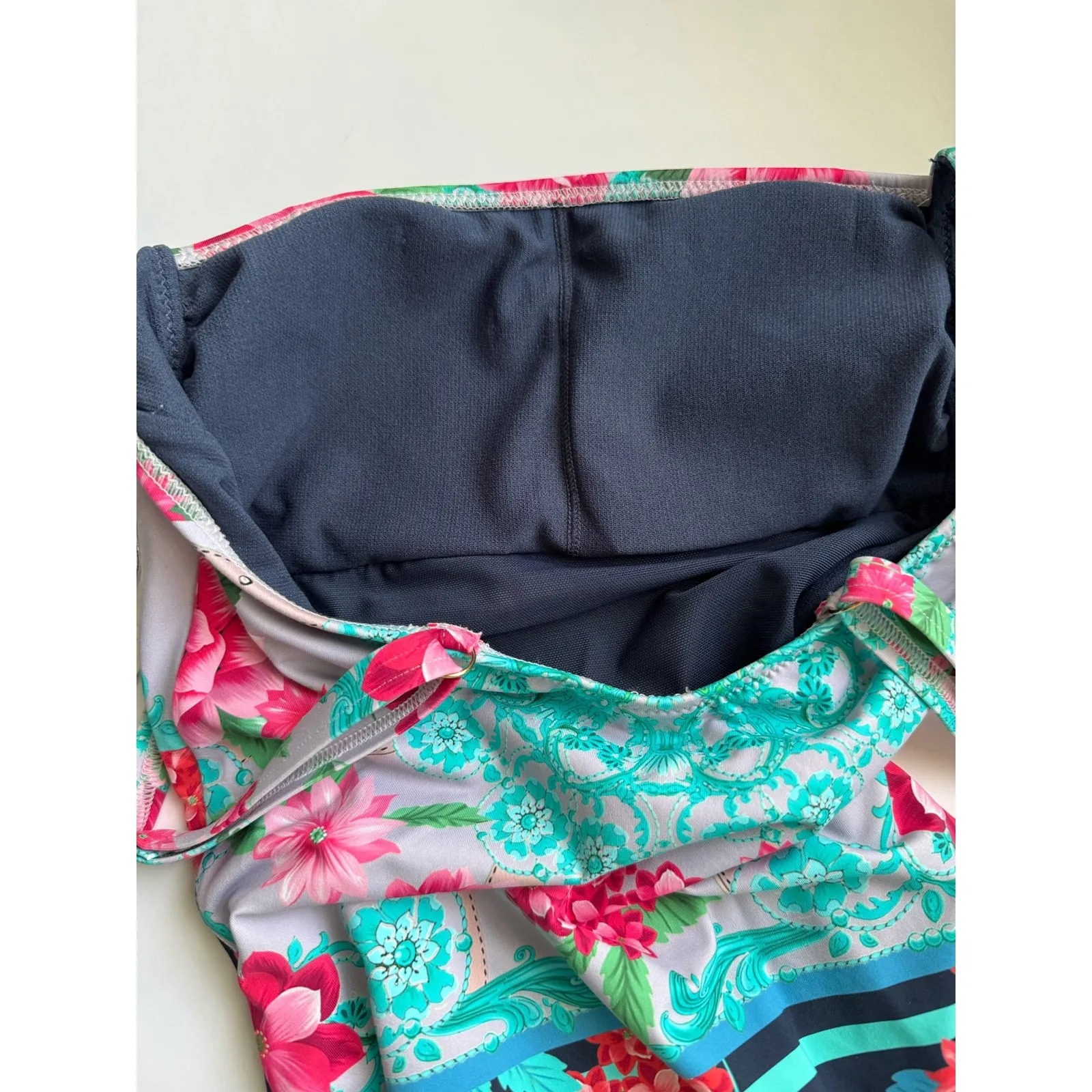 NWT Johnny Was Japer Ruched One-Piece Swimsuit in Floral Multi Sz XS - Image 10