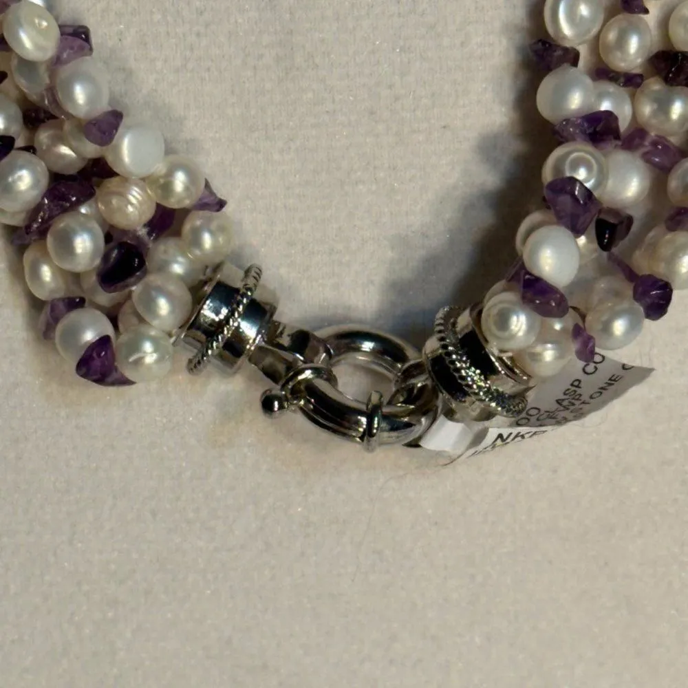 Fresh water Pearl 5 Strand Necklace with toggle clasp - Image 2