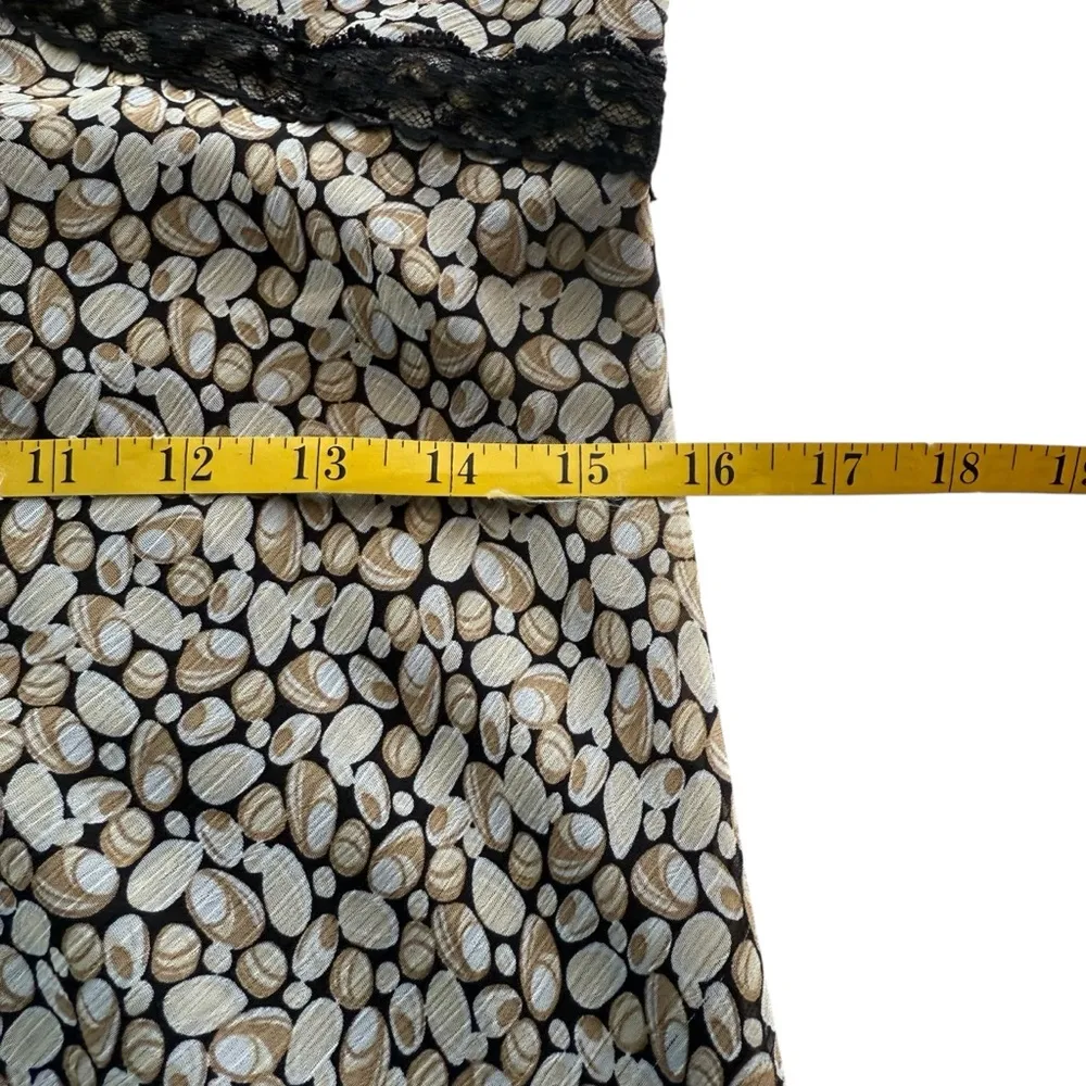 Dress Barn Y2K Tan Black Long Sleeveless Dress Lace Detail Size 8 Whimsy Fairy - Image 6