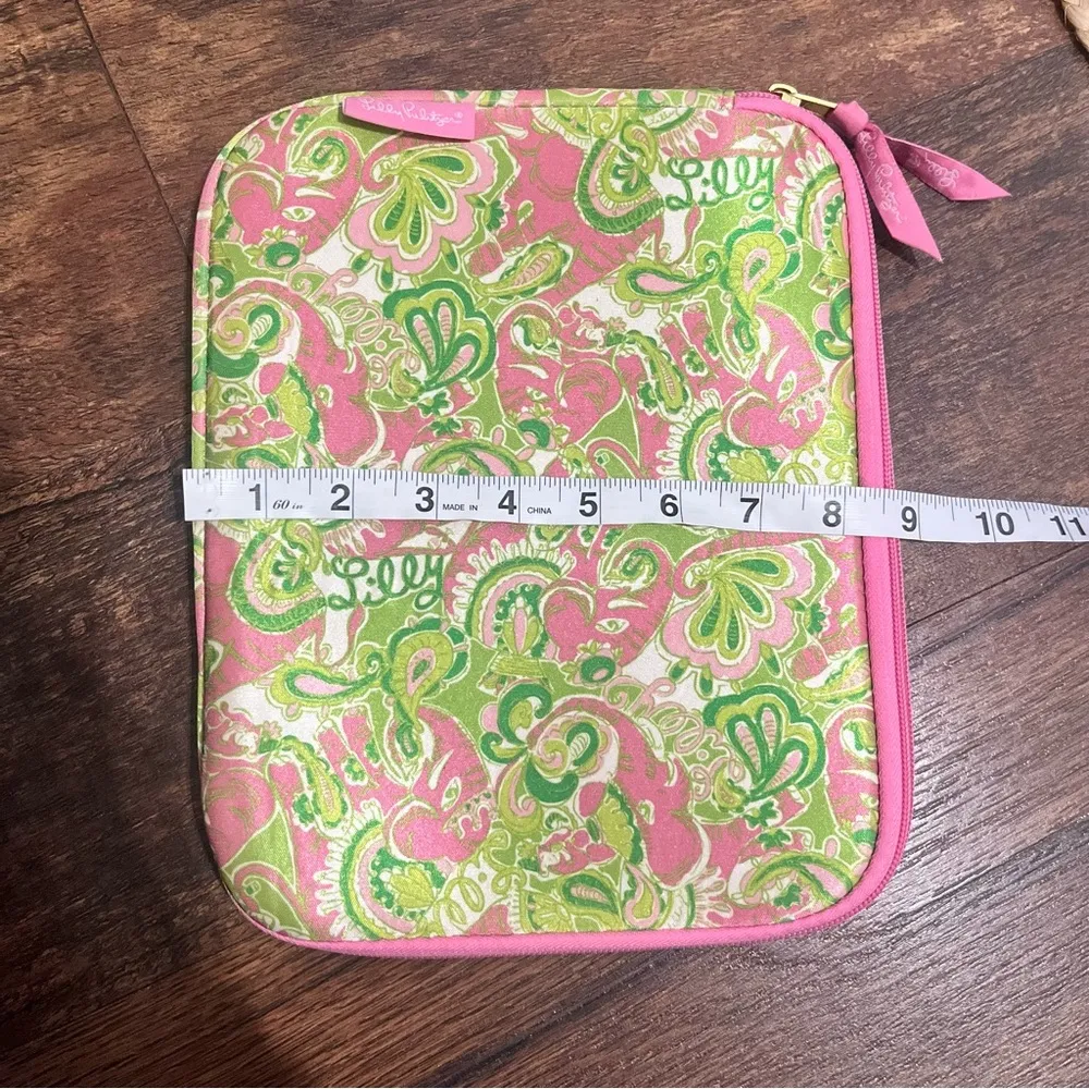 Lilly Pulitzer iPad Tablet Sleeve Case Zip Pink Green Floral Neoprene 8x10 - Image 6