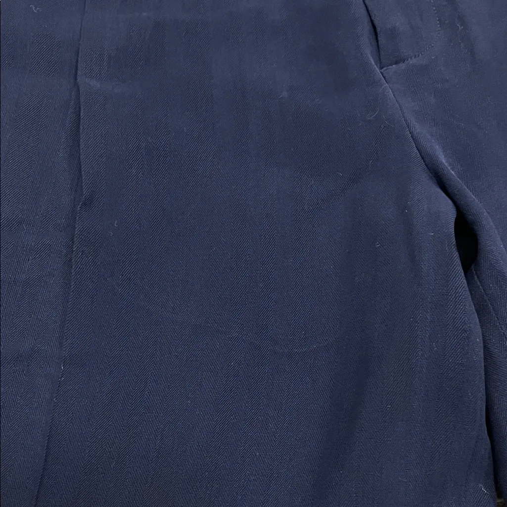 Tribal Midnight Navy Blue Pleated High Rise 100% Silk Shorts - Image 5