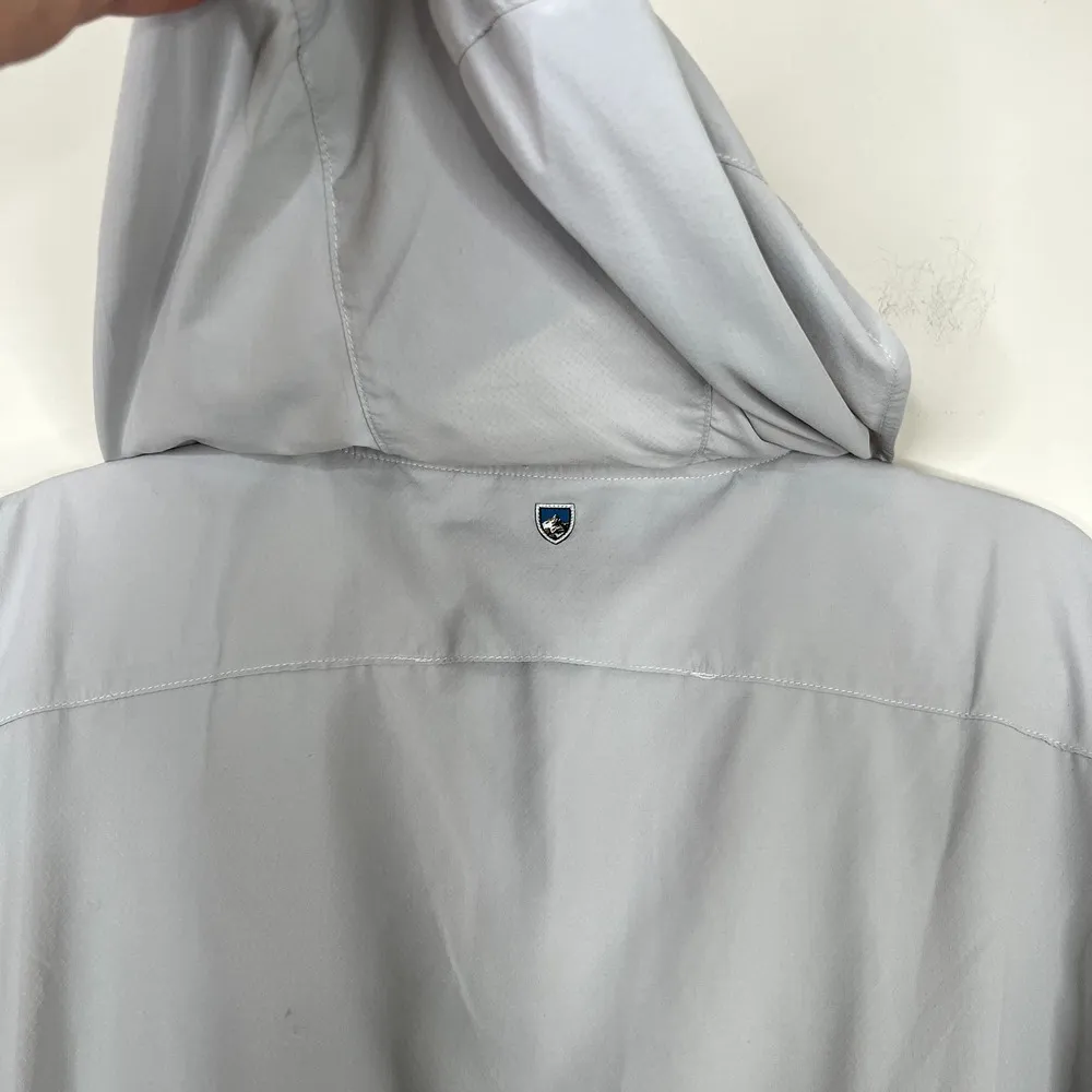 Kuhl Windbreaker Rain Jacket Hooded Button Snap Front Coat Lightweight Sz XL - Image 15