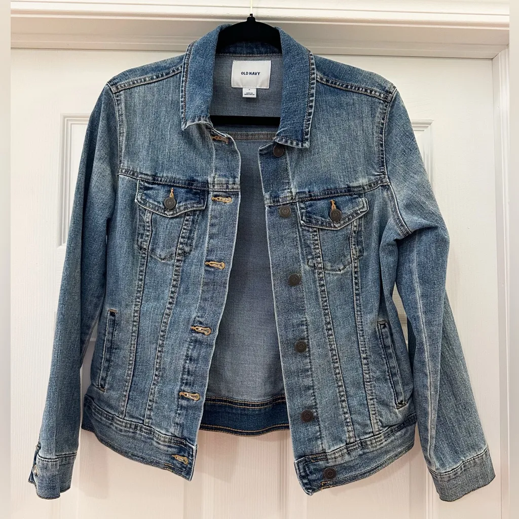 Old Navy Denim Jean Jacket Trucker Classic Blue Sz Small - Image 3