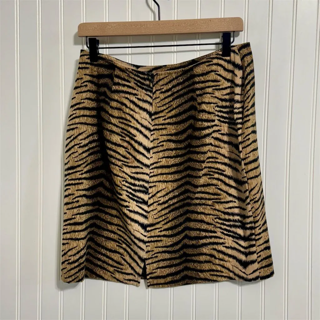 VTG Scarlett Skirt Suit Set Size 12 Black Animal Print Mob Wife Office Siren Y2K - Image 8
