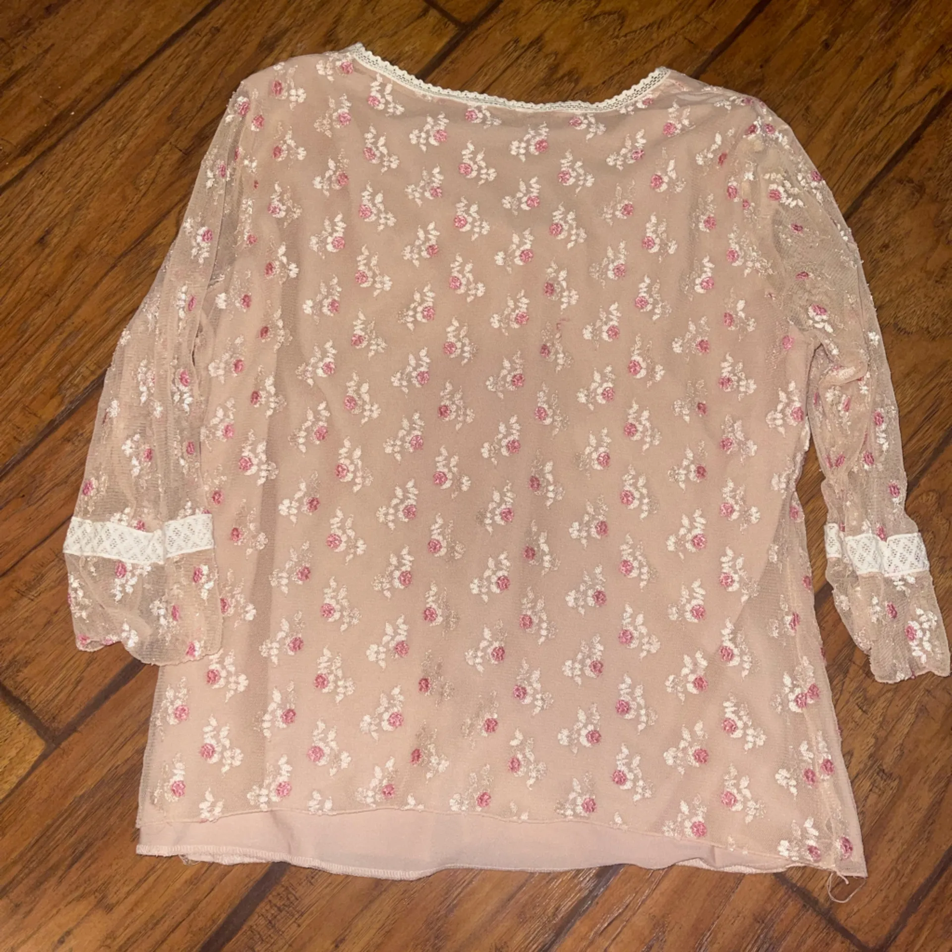 Floral Lace Trim Blouse - Image 5