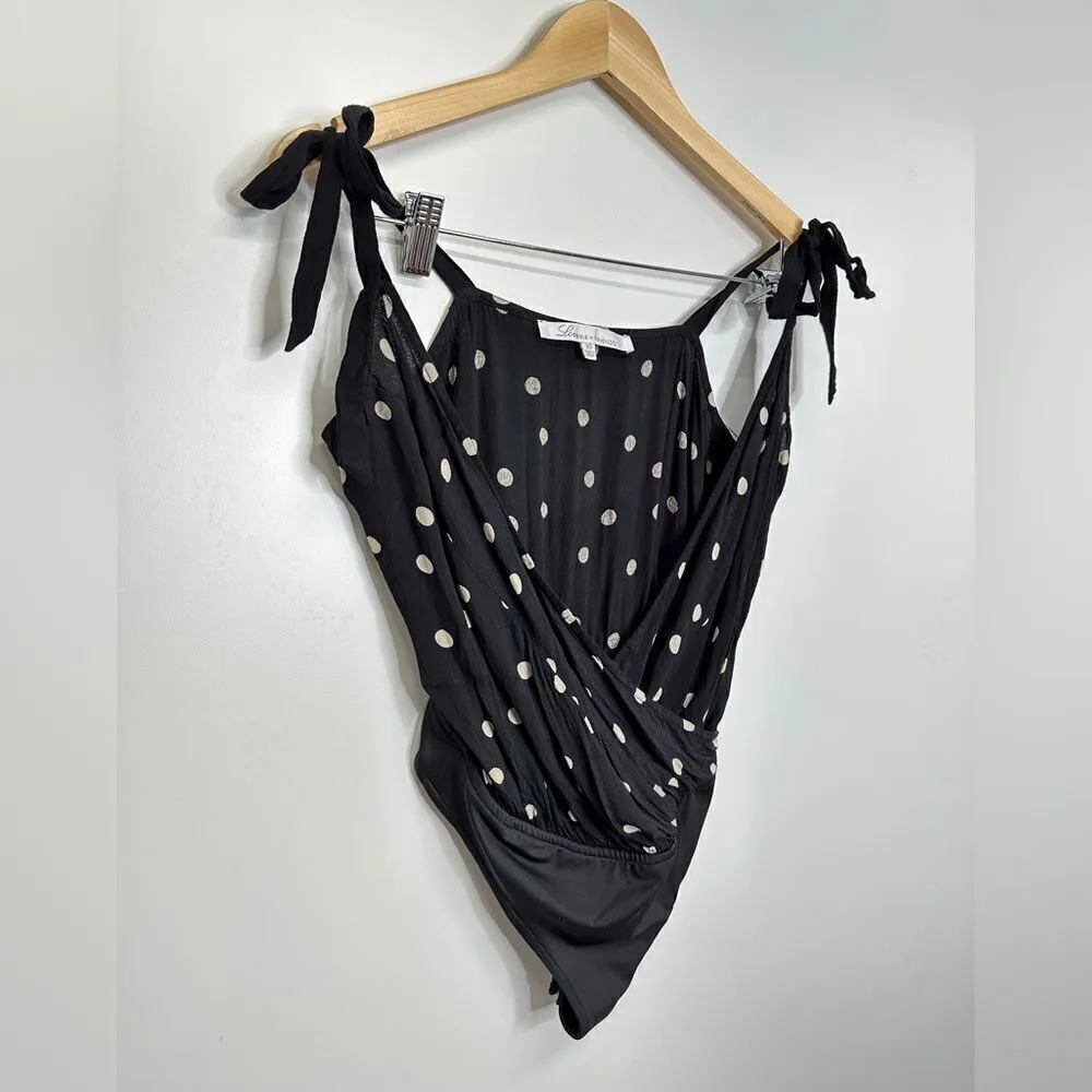 Lovers + Friends Bodysuit Evan Cami Polka-dot Size XS in Black - Image 4