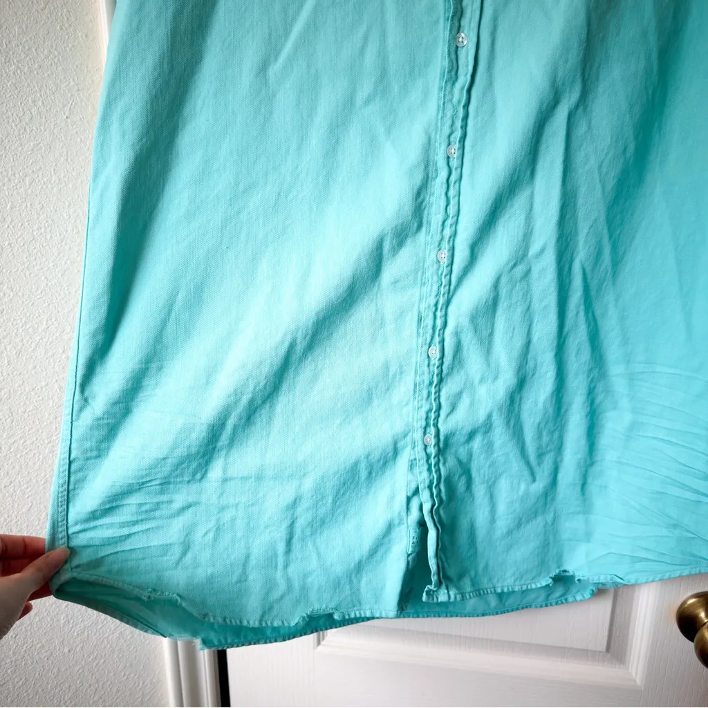 Frank & Eileen Mary Button Down Shirt Dress Mini Soft Jade XL EUC - Image 4