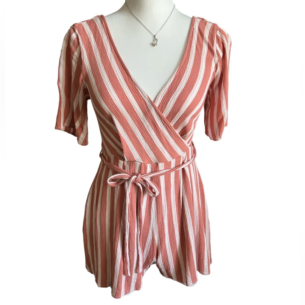 Blue Rain🦎Francescas Pink Pinstripe Romper🌵 - Image 2