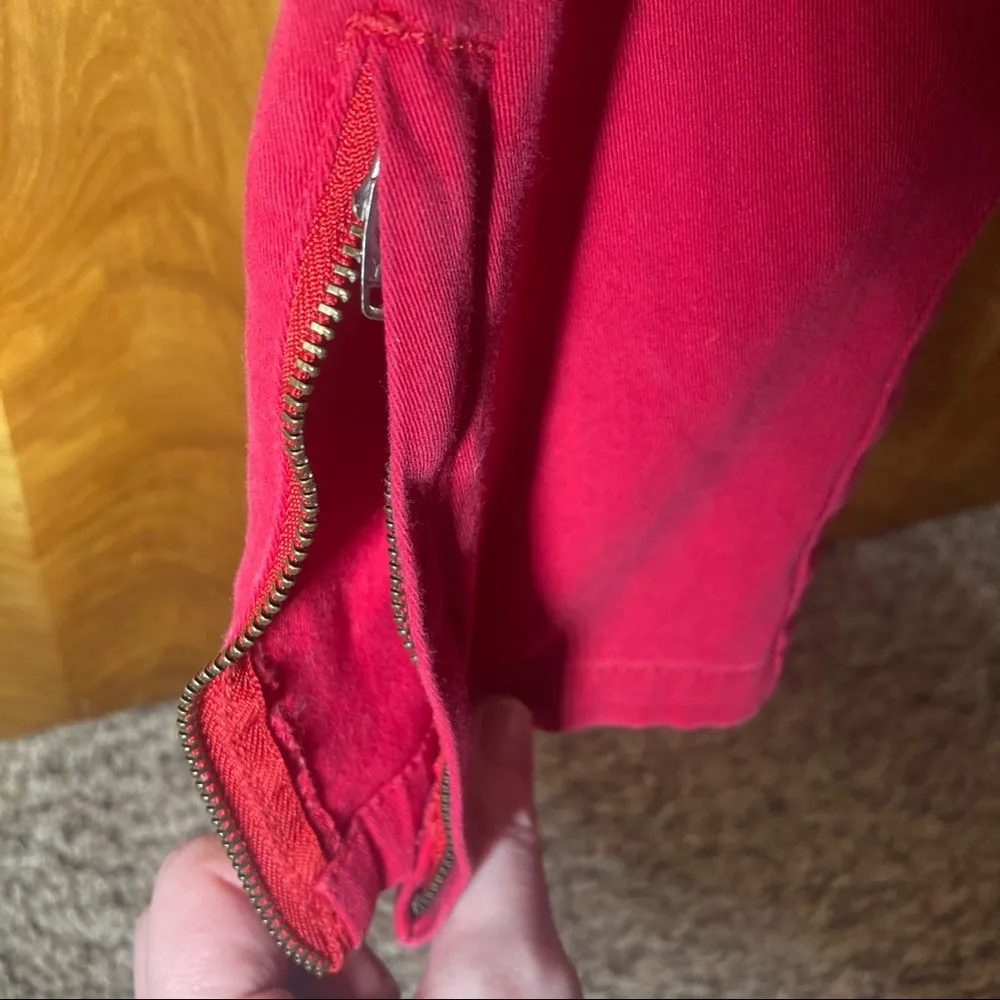 Red Zipper Silence + Noise High Waisted Jeggings Size 26 - Image 9