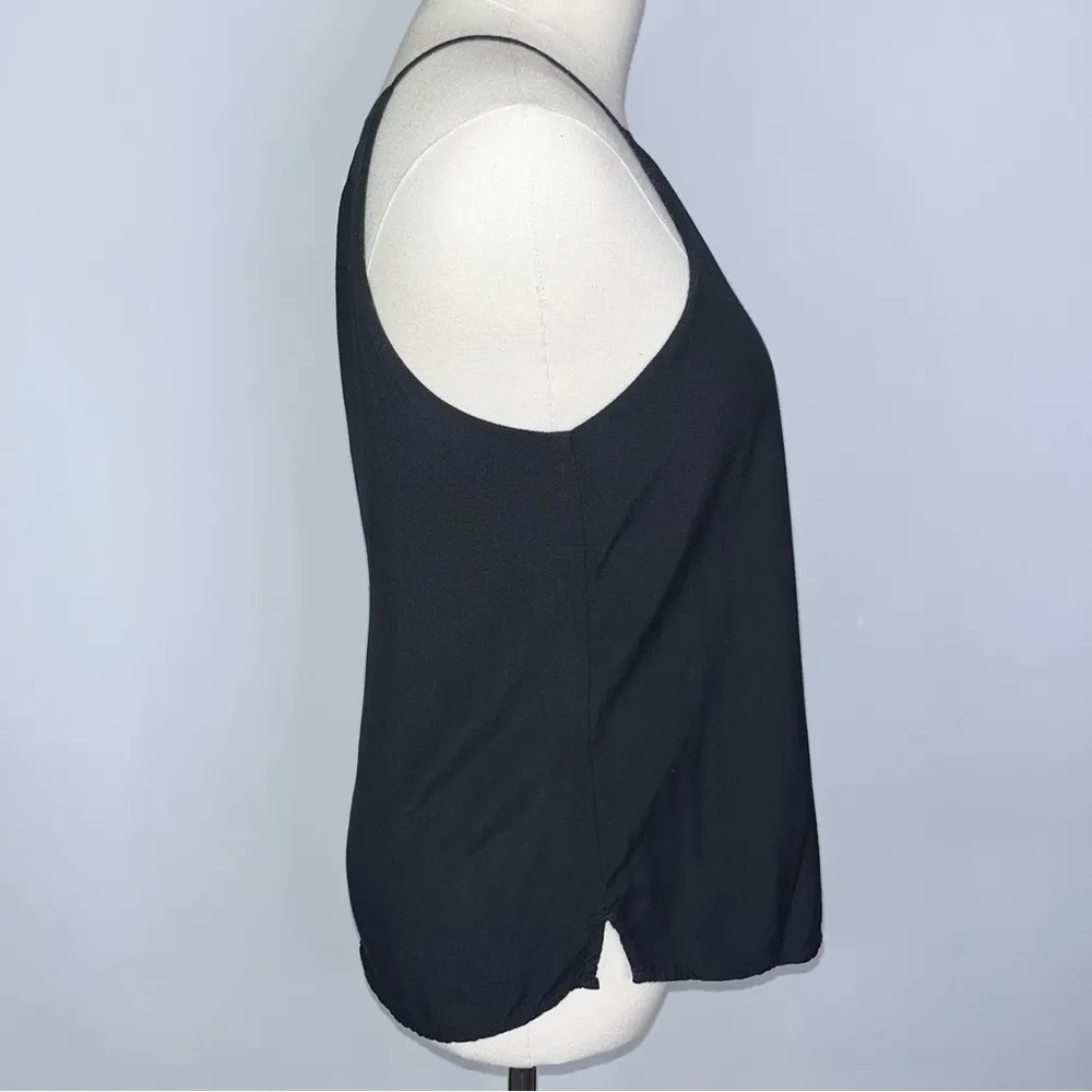 RVCA Women’s Black High Neck Keyhole Halter Tank Top Small Open Back - Image 4