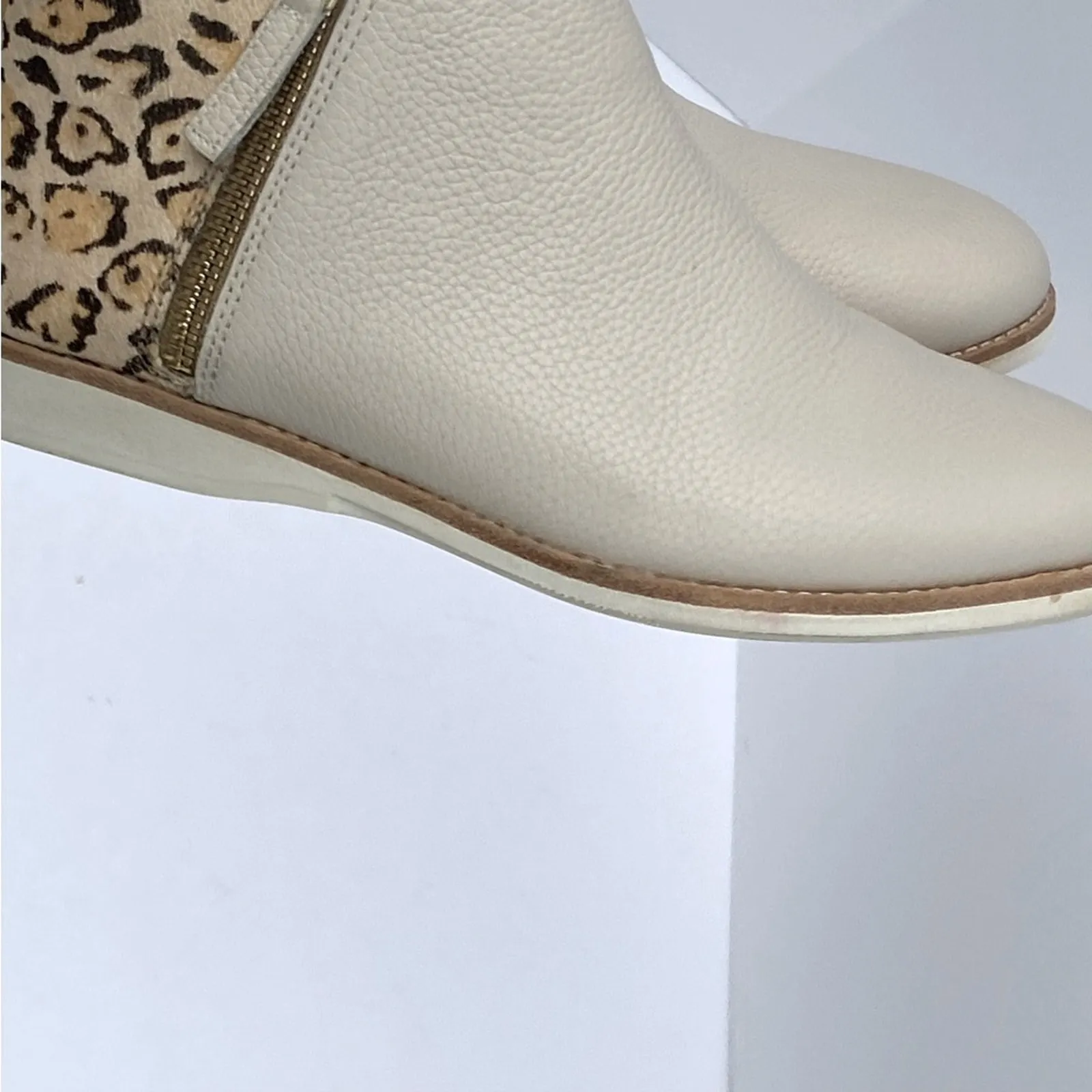 Rollie Booties 7 ankle boots Neutral Comfort Short Low Light Leopard winter Boho Tan - Image 9