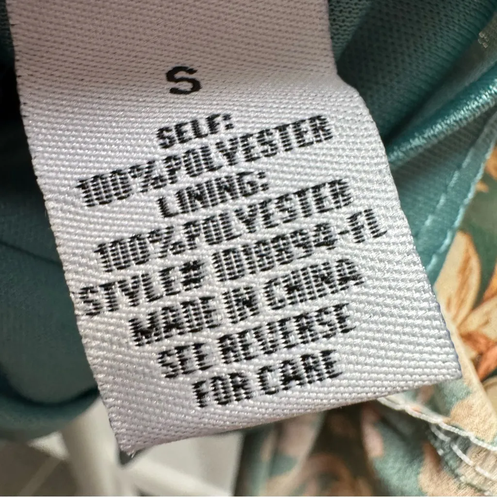 NEW Baltic Born Shirley Long Sleeve Floral Mini Dress Ruffle Hem Green Small S - Image 10