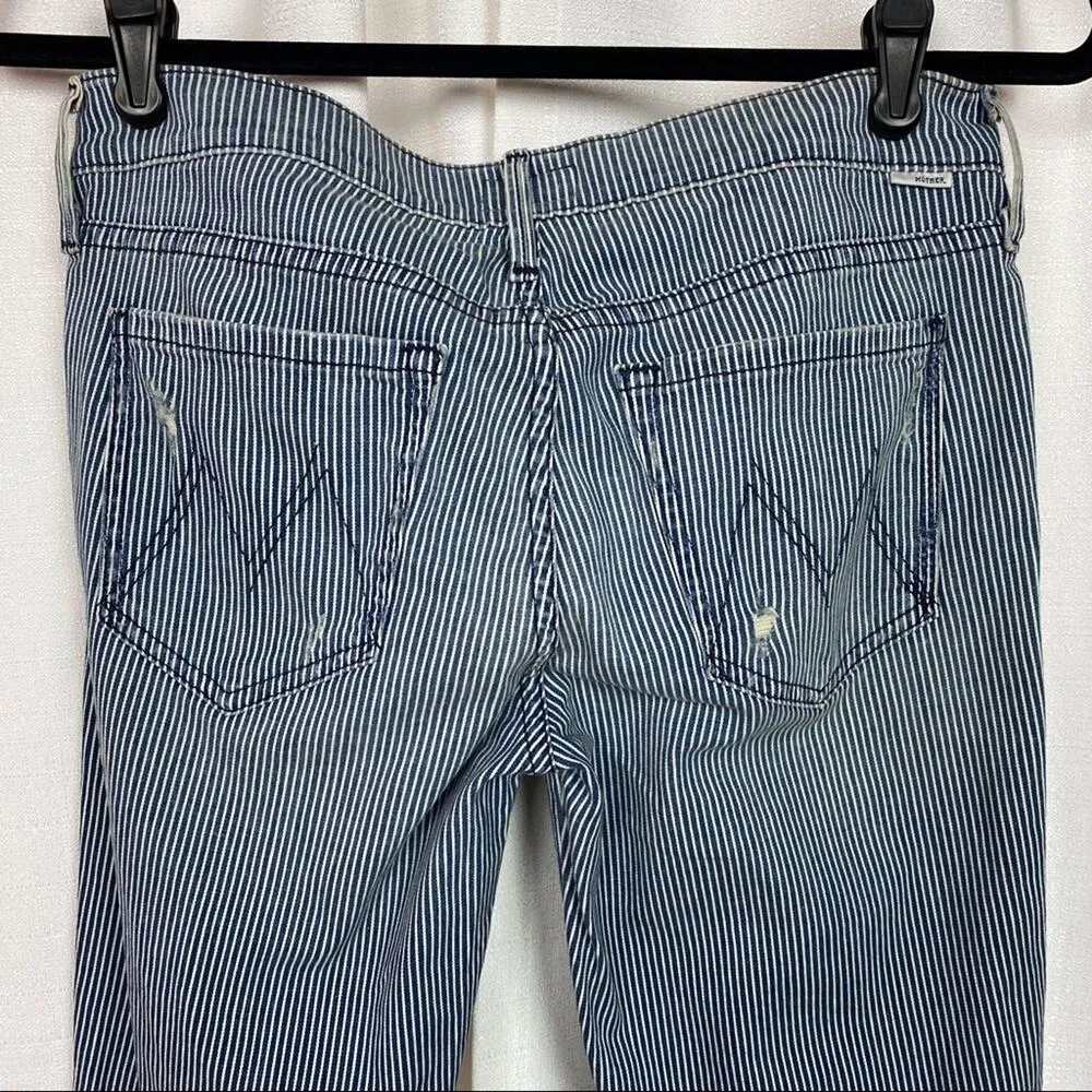 Mother The Vamp On The Road Destroy Wash Ankle Jeans Sz.27 Blue - Image 11