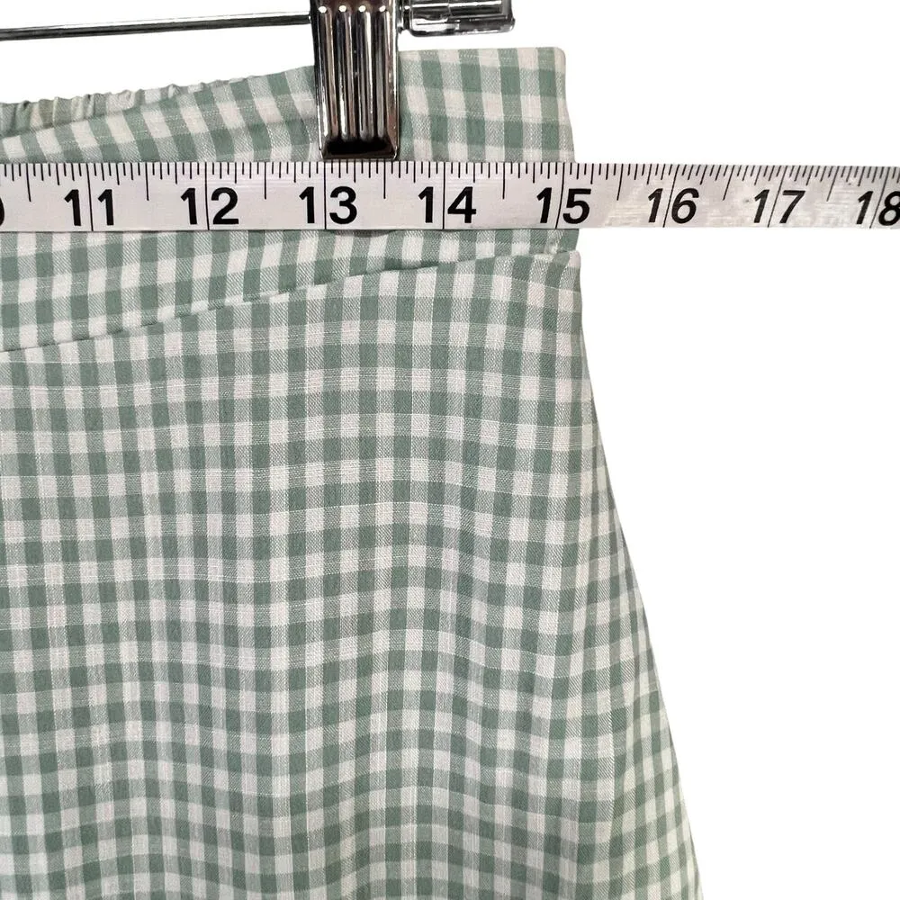 Princess Polly Noami Kate Midi Skirt 10 Green Gingham Tiered Cottage Cowgirl - Image 7