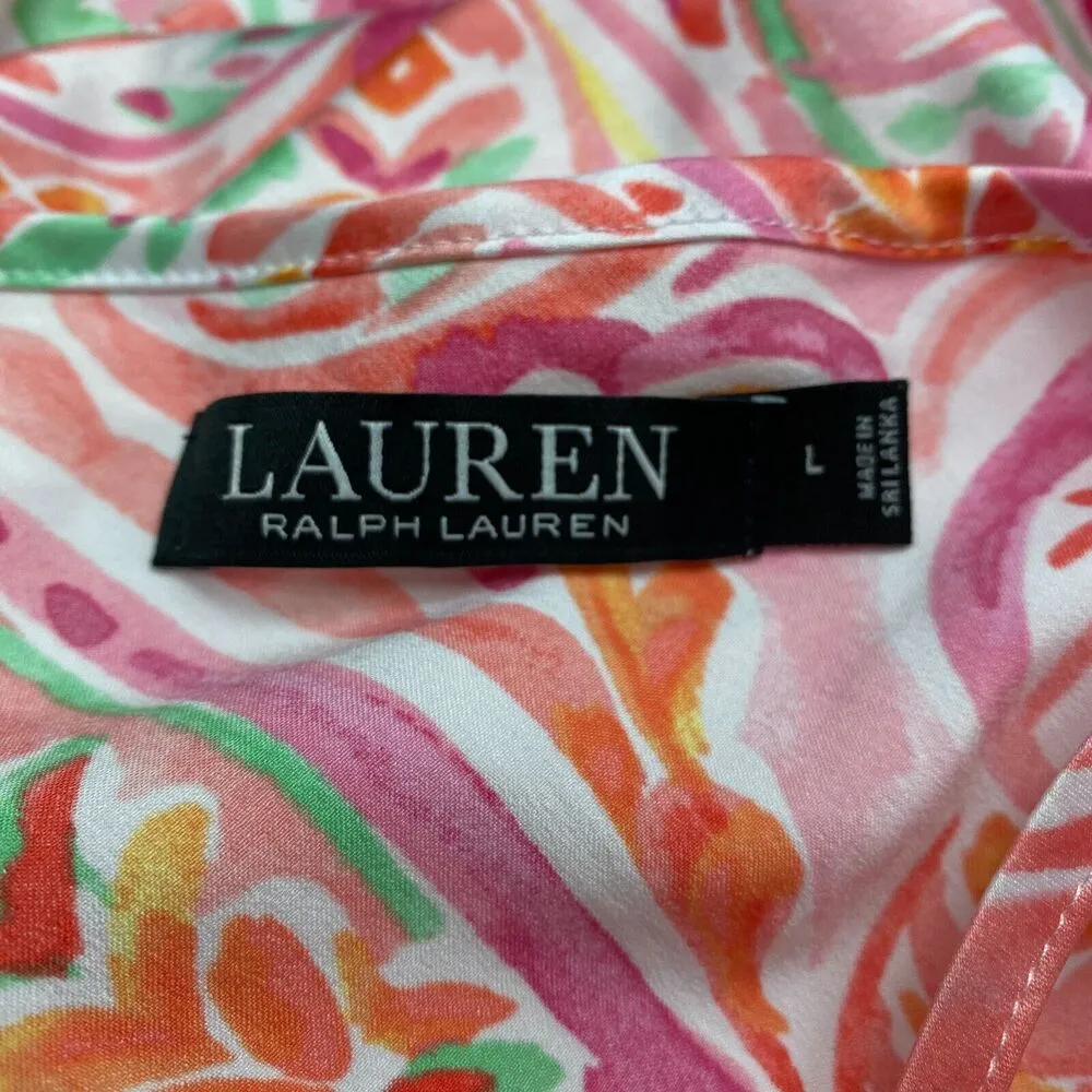 Lauren Ralph Lauren Women's L Sleepwear Double Strap Dress Floral Paisley Slip - Image 10