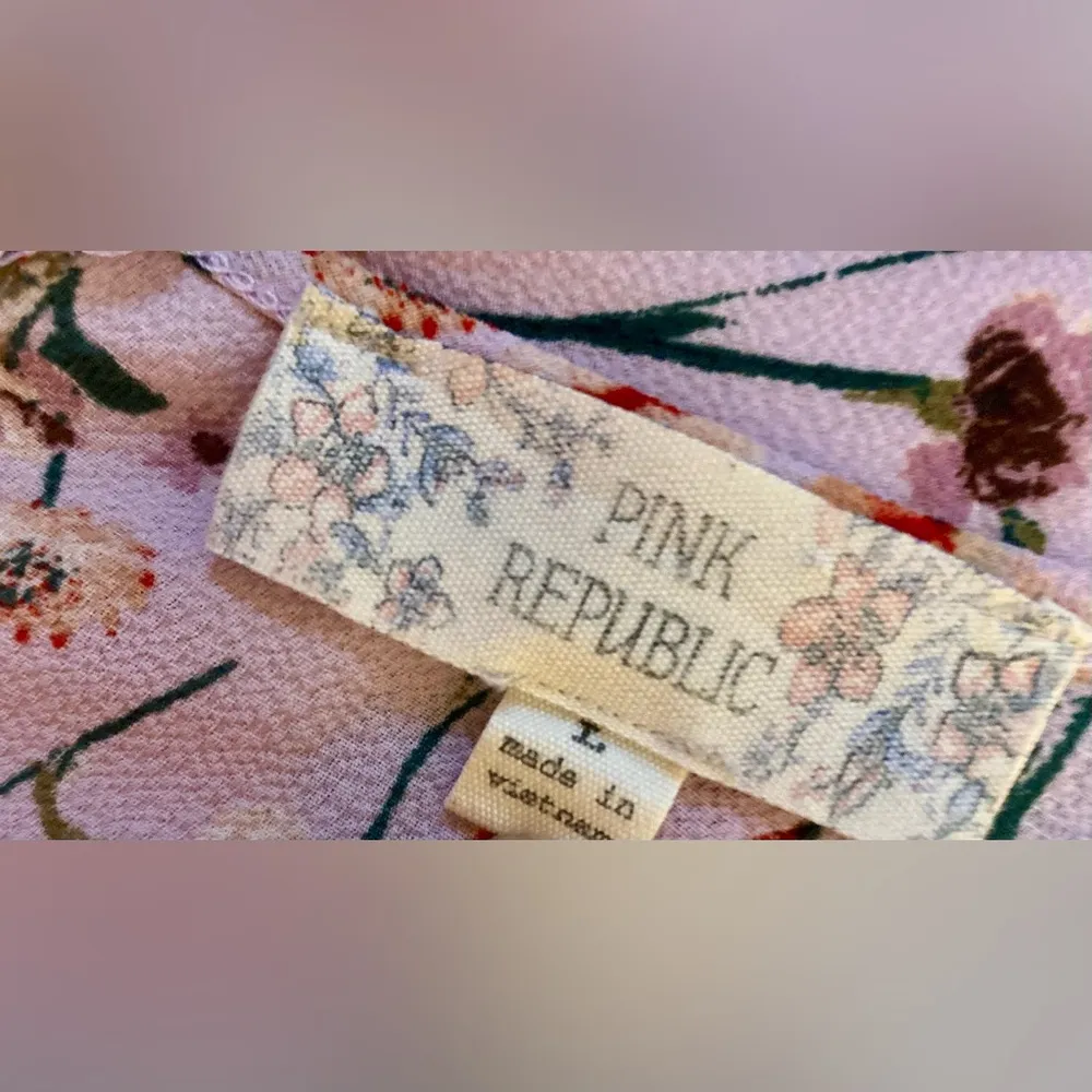 Pink Republic Floral Print Women's Top - Blush/Lilac, Size L - Image 6