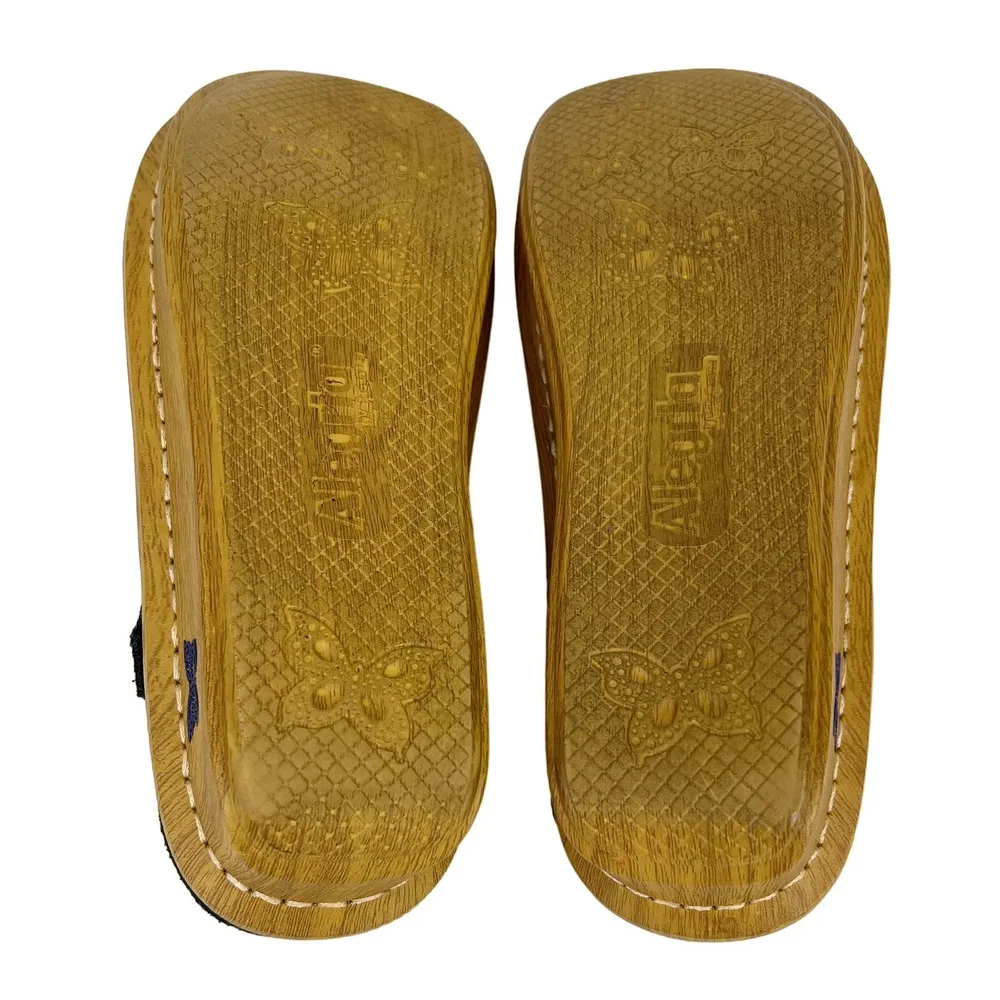 Alegria Kendra Wedge Sandals 37 7 Blue Birdland Print Mosaic - Image 9