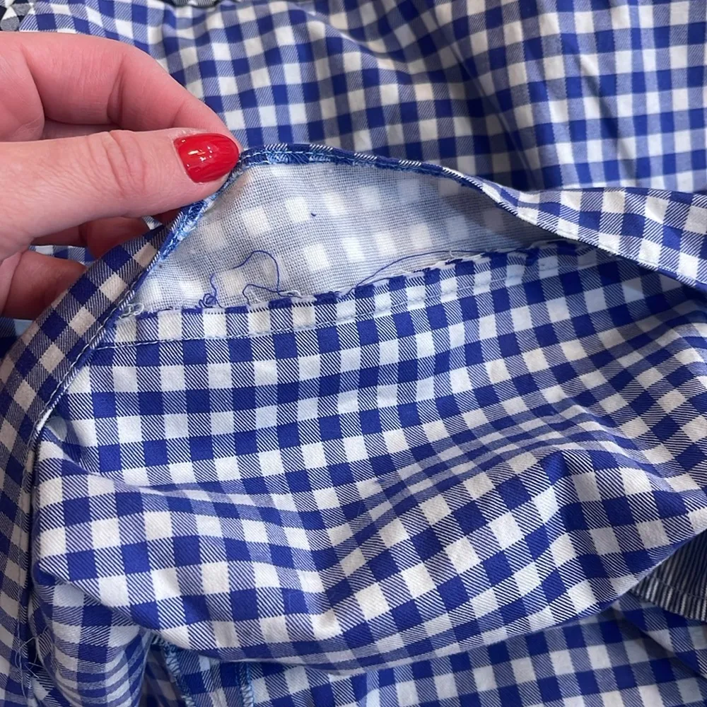 Richard Nicoll Checkered Mini Skirt with Pockets Blue Size 6 - Image 5