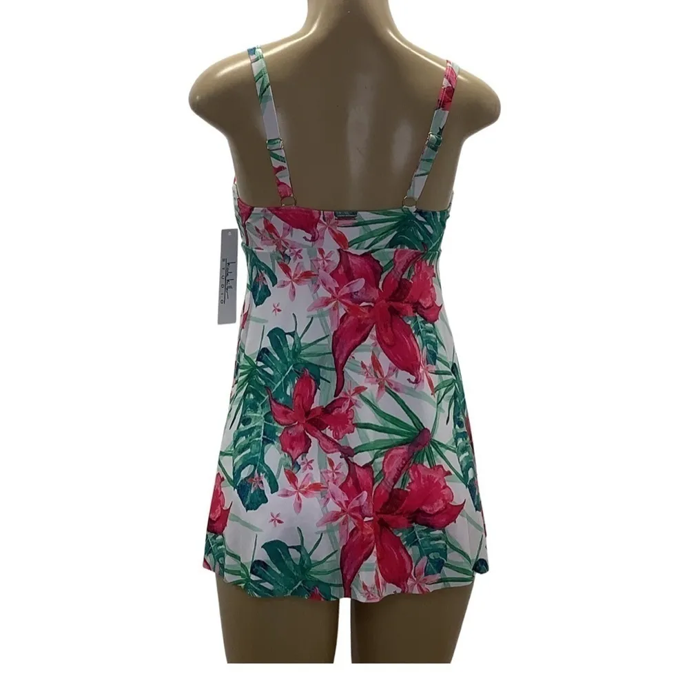 Nicole Miller Twisted Bandeau Flyaway Swimdress. Size Small New With Tags - Image 3