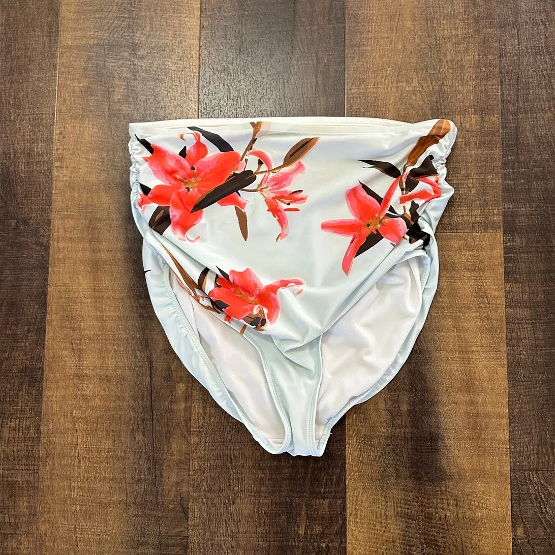 Albion Fit Sea Glass Ruched High-Waisted Bottoms Size Large - Image 6