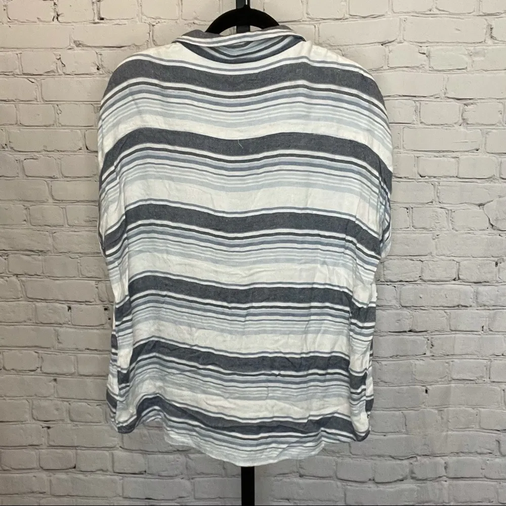 Beach Lunch Lounge Striped Button Front Top - Image 2