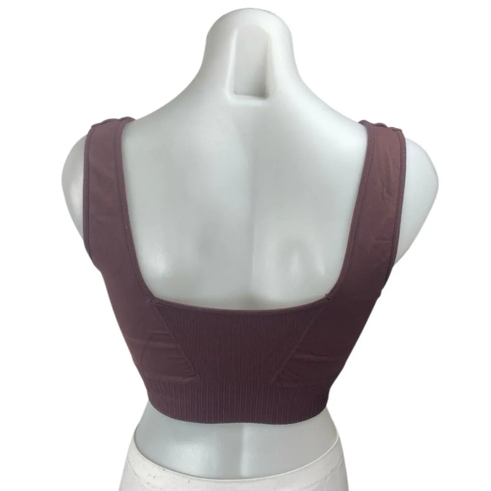 Free People Movement Brown Sleeveless Yoga Athletic Sports Bra Crop Top Size S - Image 2
