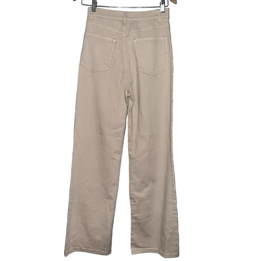 Arden Women’s Size 01 Cream Natural Denim 90’s High Rise Wide Flare Leg Jeans - Image 2