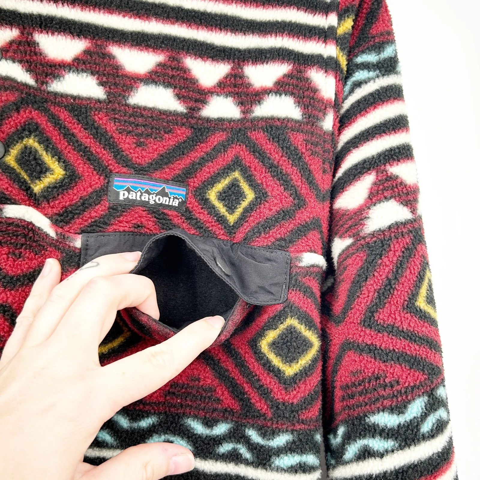 Patagonia Synchilla Snap-T Fleece Aztec Pullover Jacket Saltillo‎ Cinder Red XS - Image 10