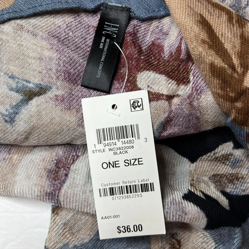 INC INTERNATIONAL CONCEPTS Ivory Butterfly Lightweight Sheer Scarf Wrap New - Image 3