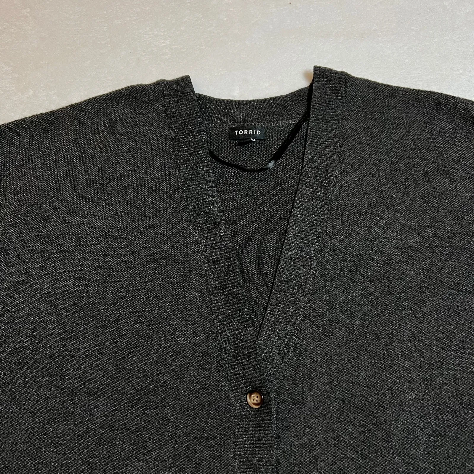 Torrid V-Neck Button Up Cardigan Size 3X Academic Tweecore Preppy Casual Classic - Image 3