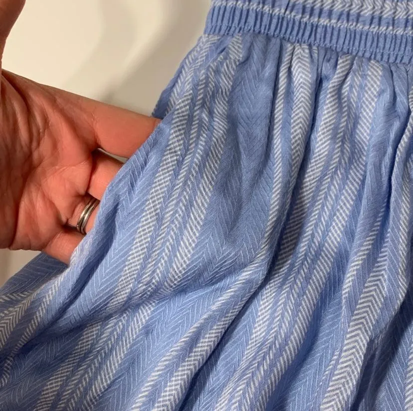 Blue Striped Shorts High Waisted Smocked - Image 8