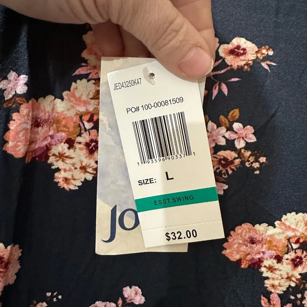 Jolt Navy Floral Dress with Lace Accents in L - Image 2