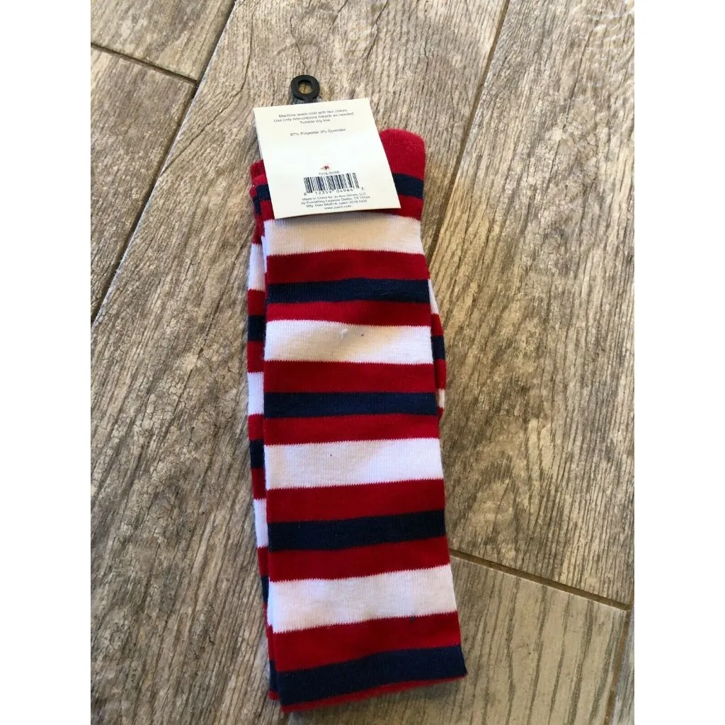 Joann Fabrics NWT‎ Patriotic Over the Knee socks Striped USA Stretch size 4 - Image 3