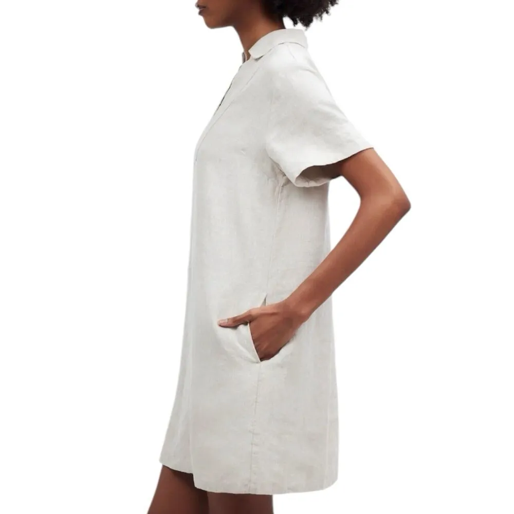 NWTlagenl Madewell V Neck 100% Linen Natural Undyed Mini Dress Women’s Size XS - Image 2