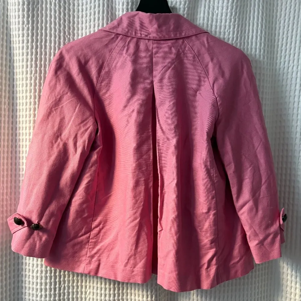 Talbots size 10 trench coat jacket linen-blend pink lined spring springtime - Image 2