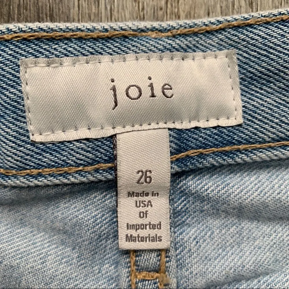 Joie Charan Raw Hem High Rise Straight Jeans Light Wash Size 26 - Image 6