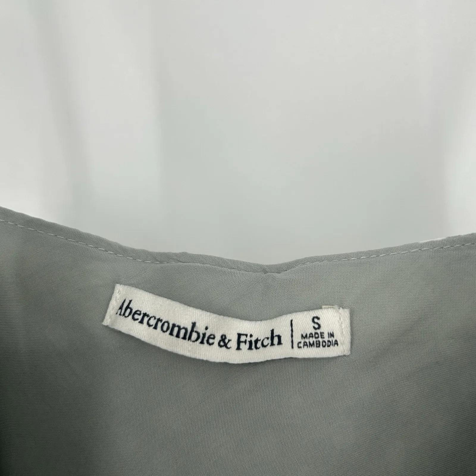 Abercrombie & Fitch Midi Slip Dress Green White Polka Dot Sleeveless Size S - Image 8