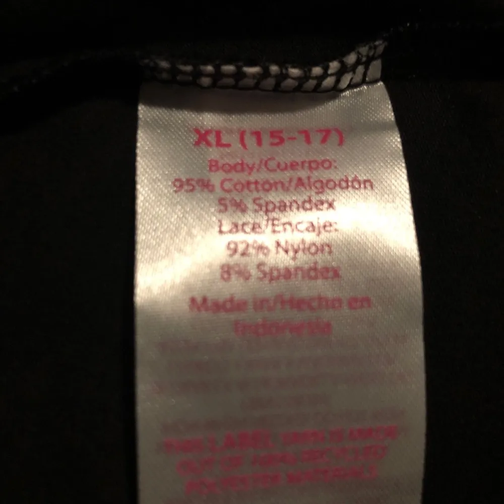 NO BOUNDARIES Womens Shelf Bra Cami Top Size XL 15-17 Black Lace Trim NWOT - Image 7